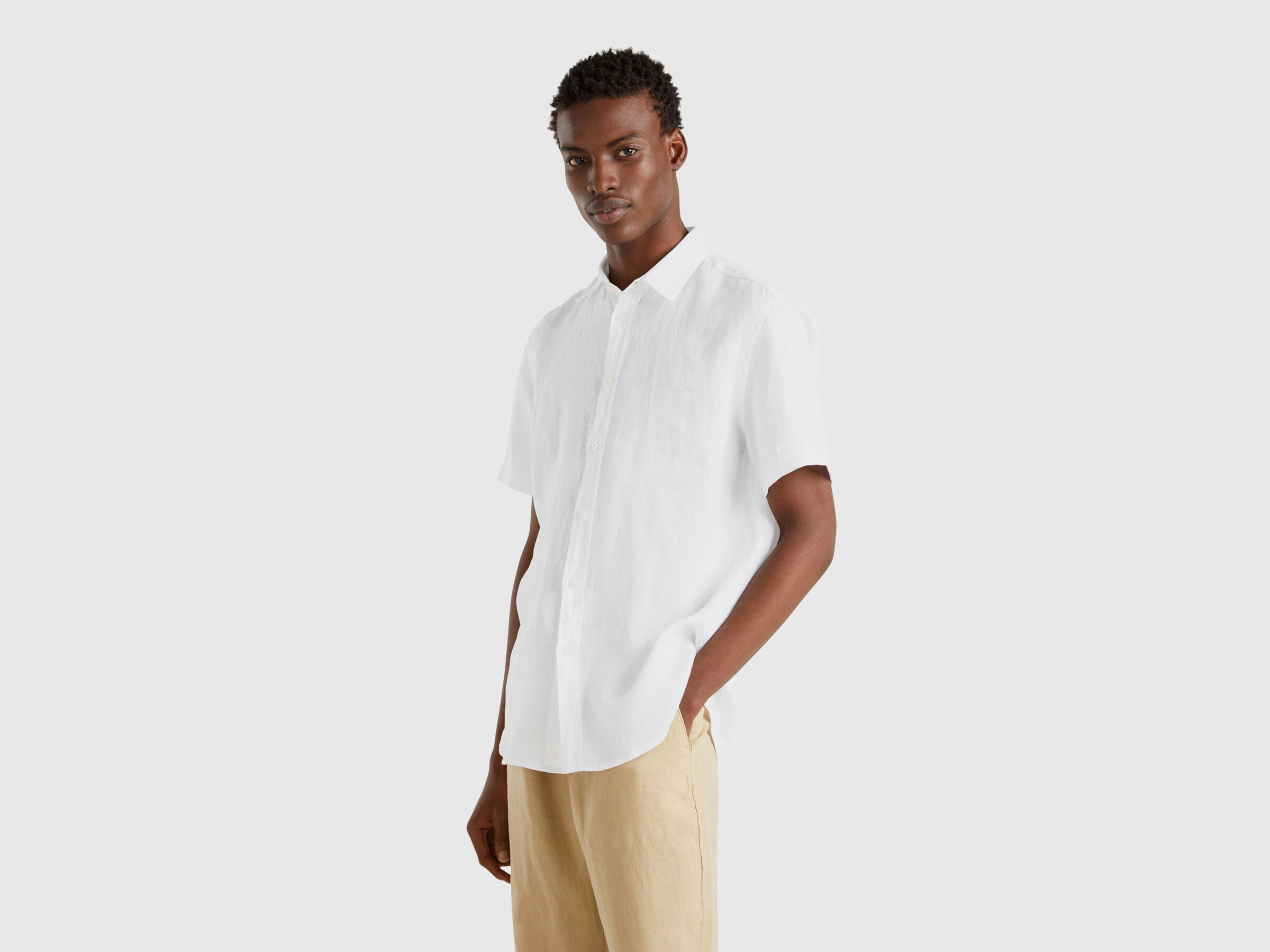 Chemise à manches courtes en pur lin Chemise à manches courtes en pur lin