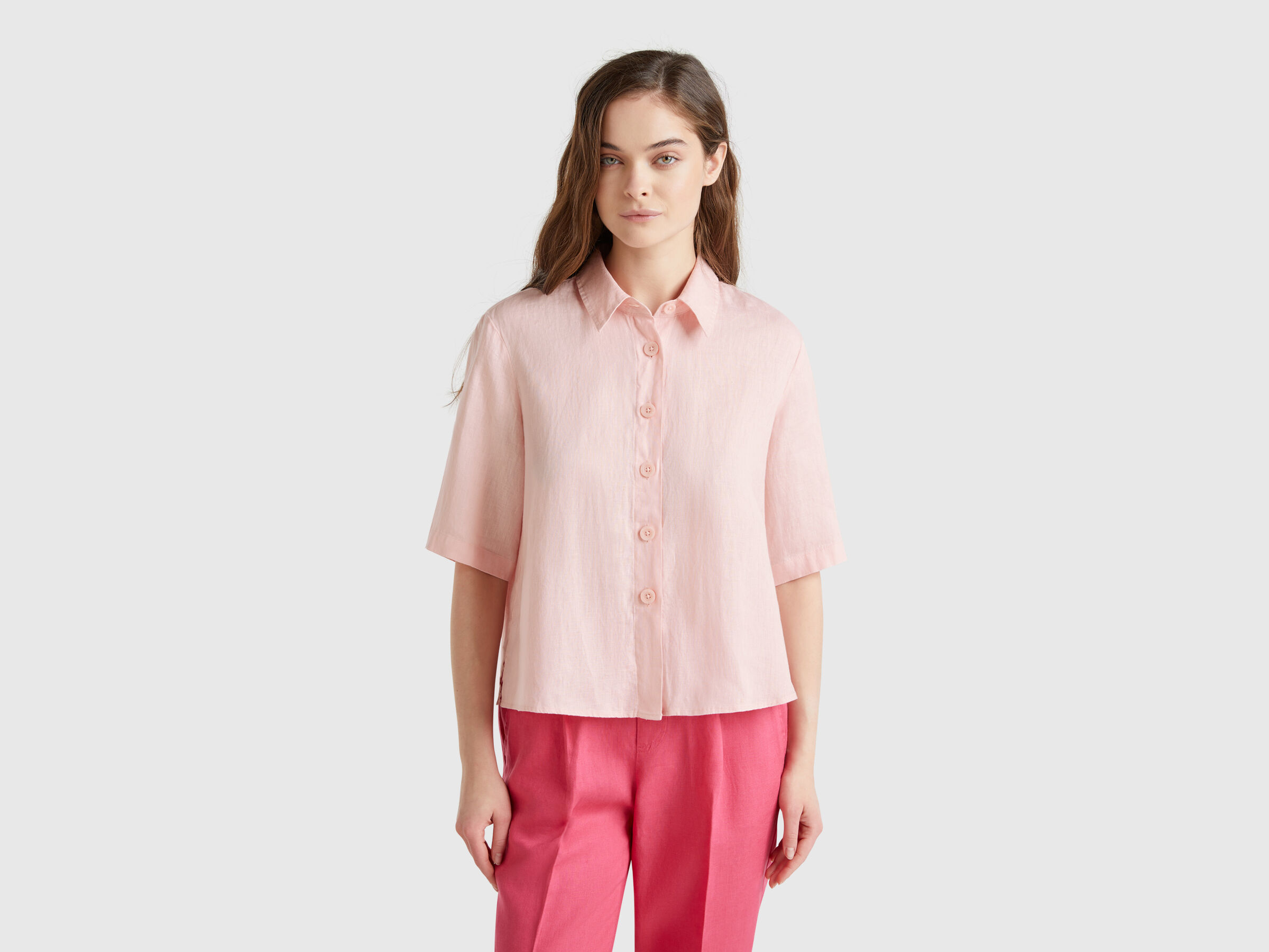 Chemise courte en pur lin Chemise courte en pur lin
