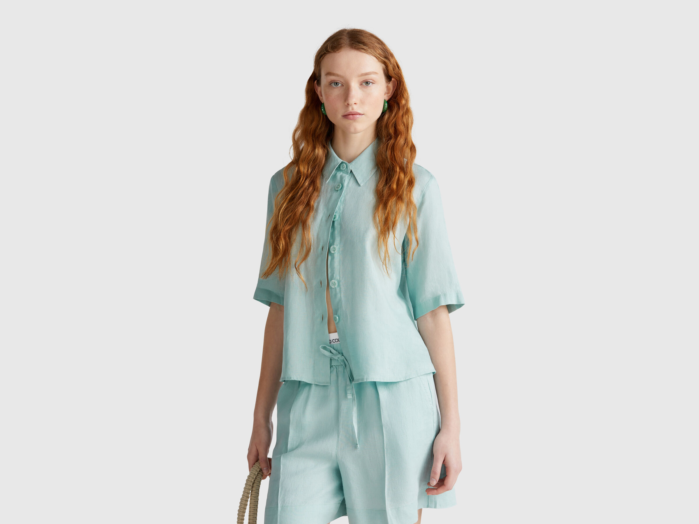 Chemise courte en pur lin Chemise courte en pur lin