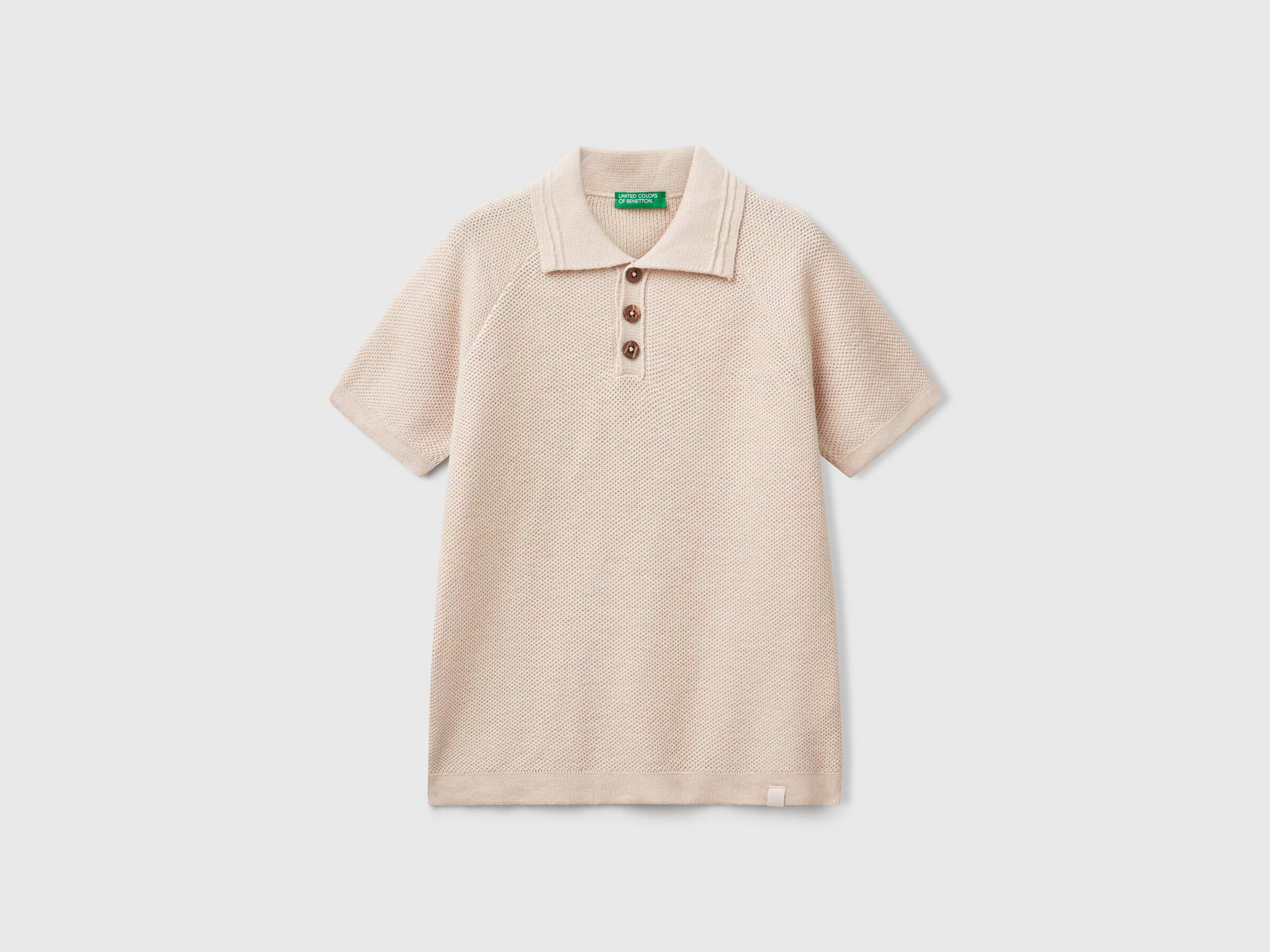 Polo à manches courtes en lin mélangé Polo à manches courtes en lin mélangé