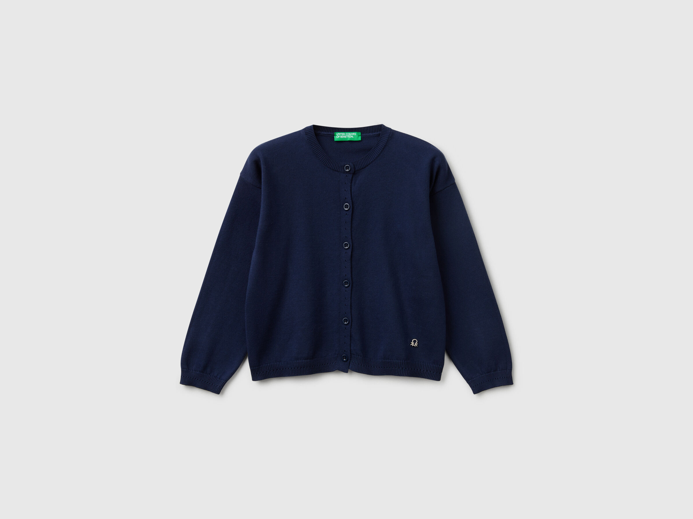 Cardigan à col ras du cou en pur coton Cardigan à col ras du cou en pur coton