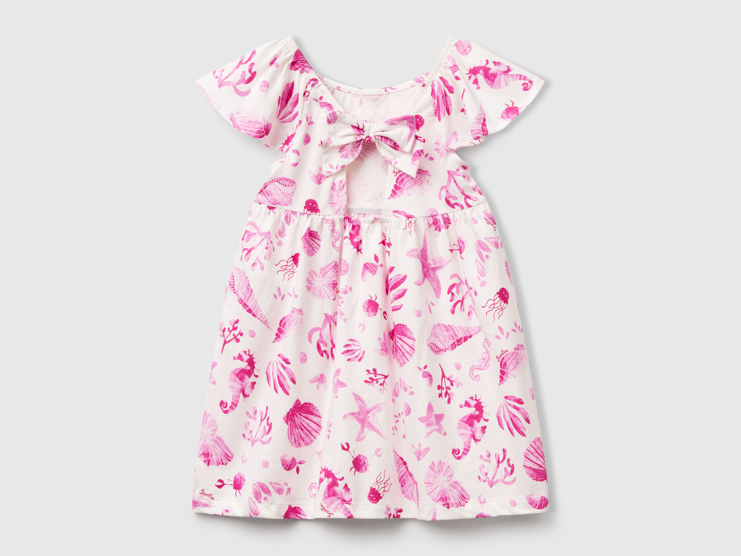 Robe blanche à coquillages roses – Image 2