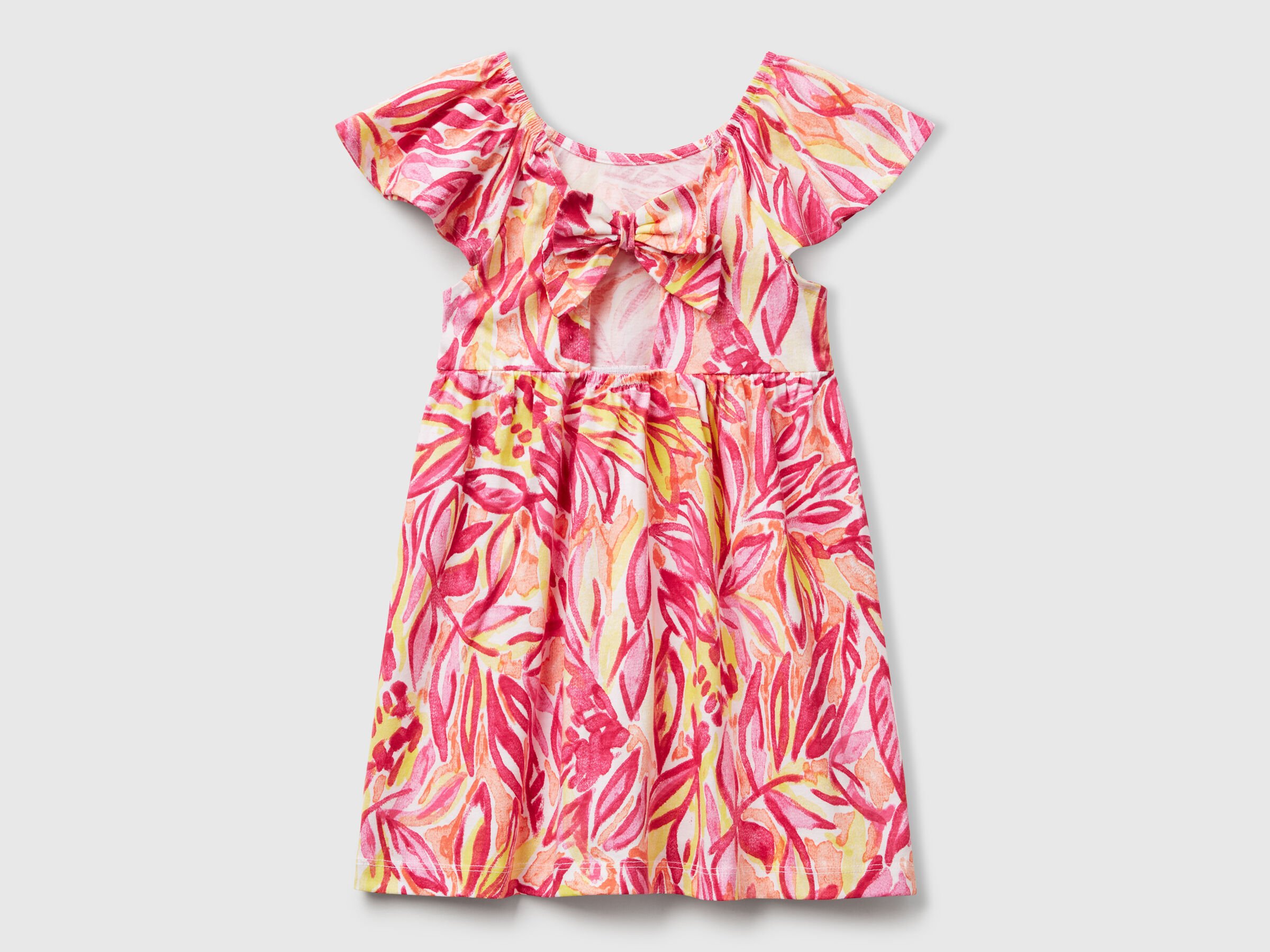 Robe rose à imprimé tropical – Image 2
