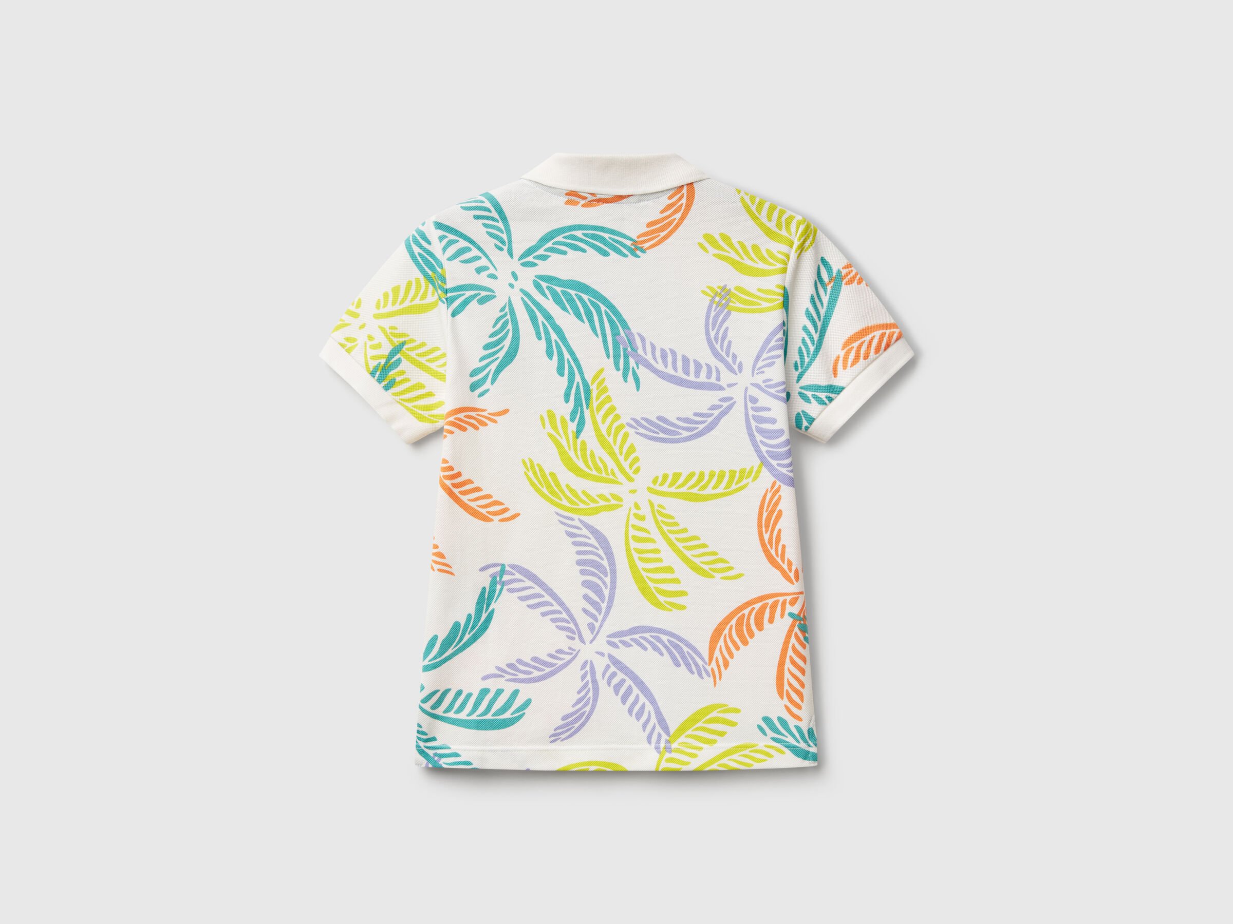 Polo blanc à imprimé tropical – Image 2