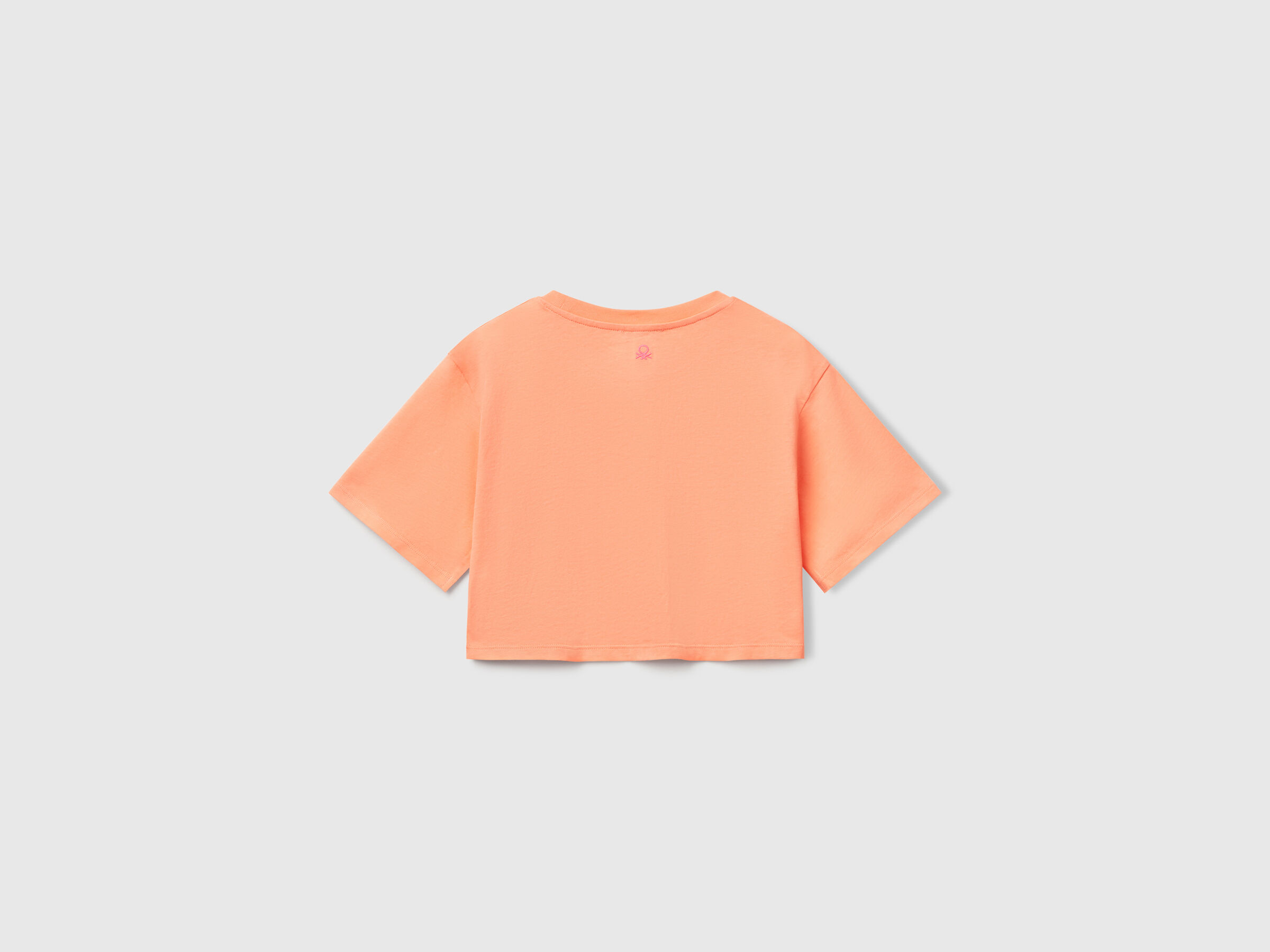 T-shirt orange avec broderie fleurs – Image 2
