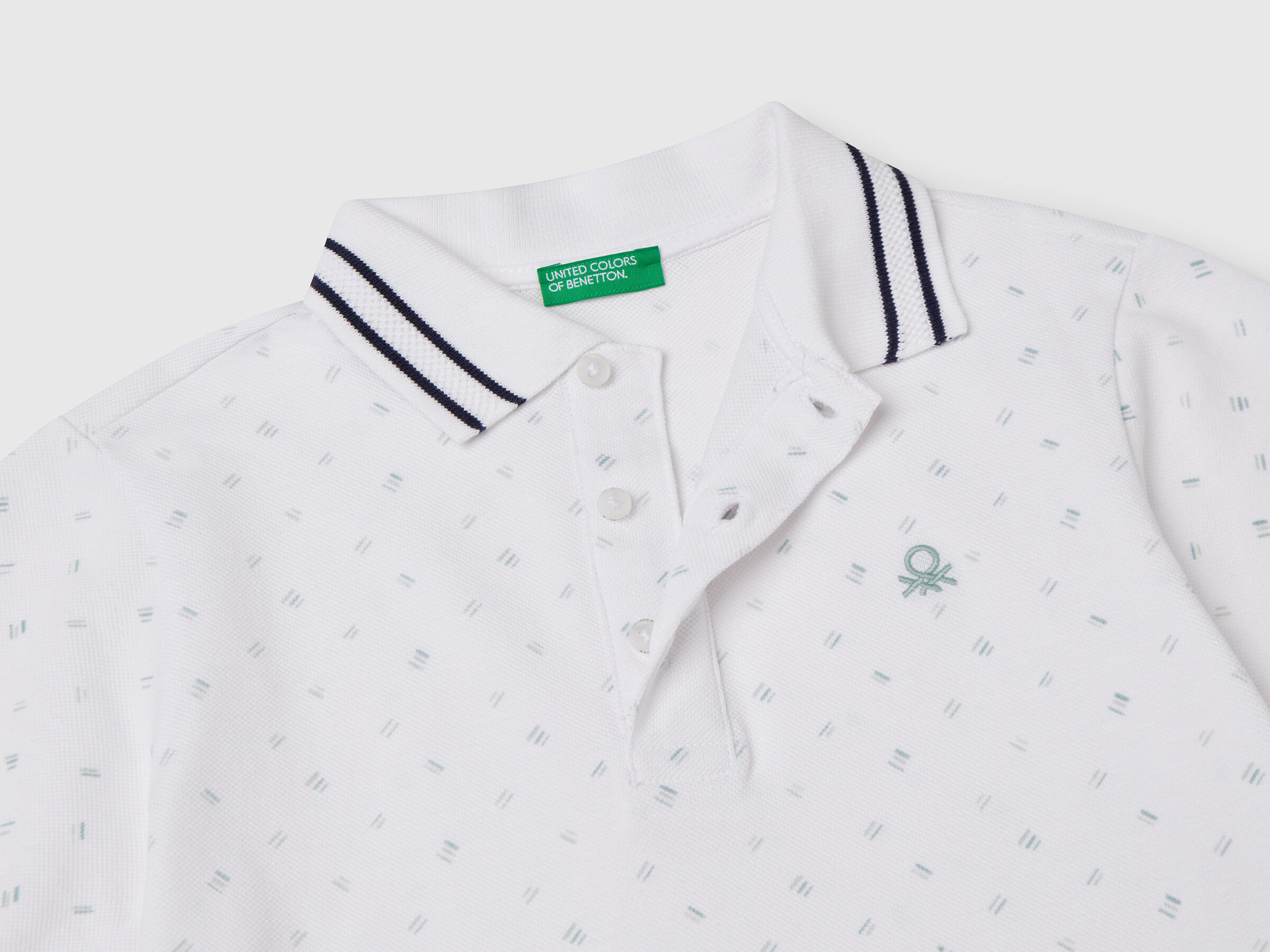 Polo à micro motif en pur coton – Image 3