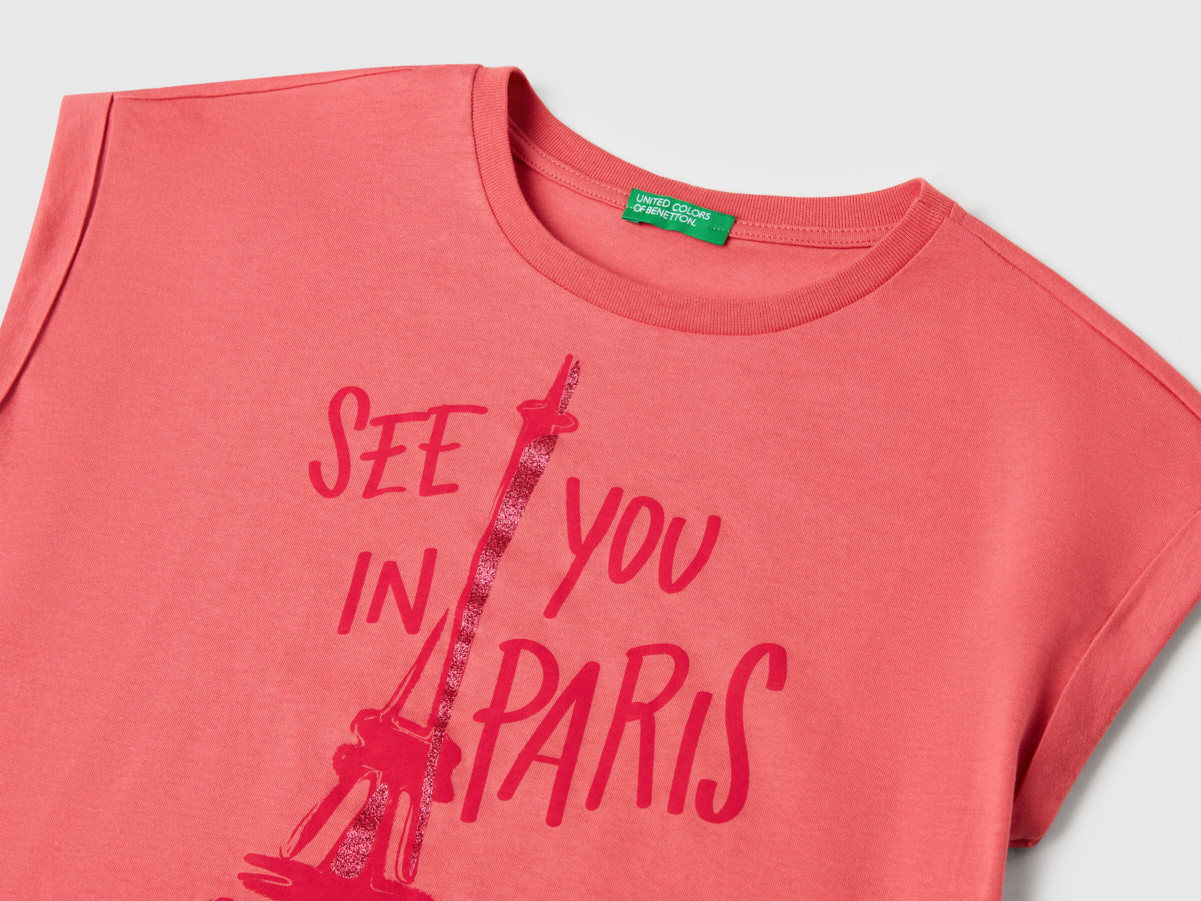 T-shirt coupe boxy avec imprimé et paillettes – Image 3