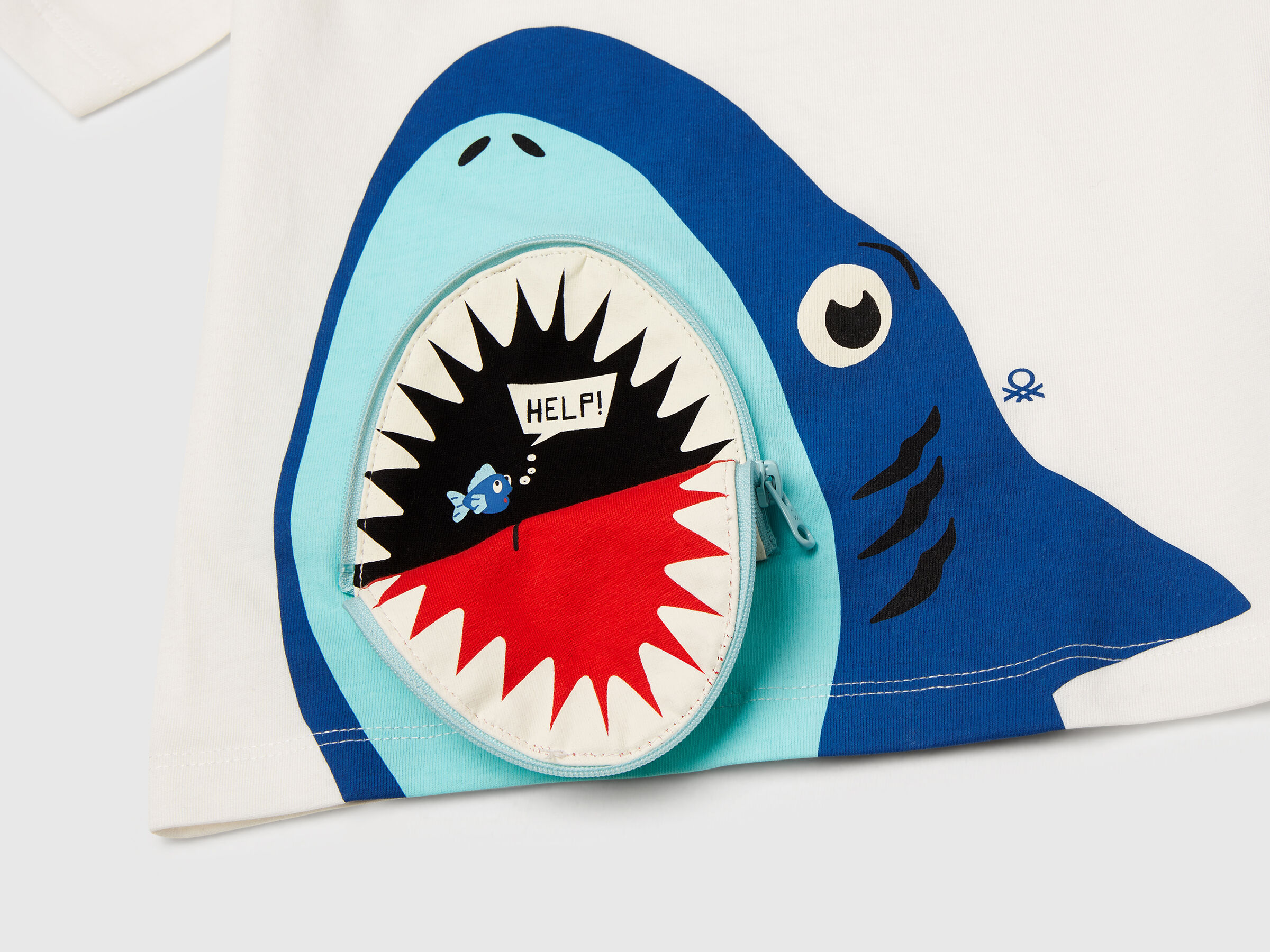 T-shirt avec imprimé et application requin – Image 3