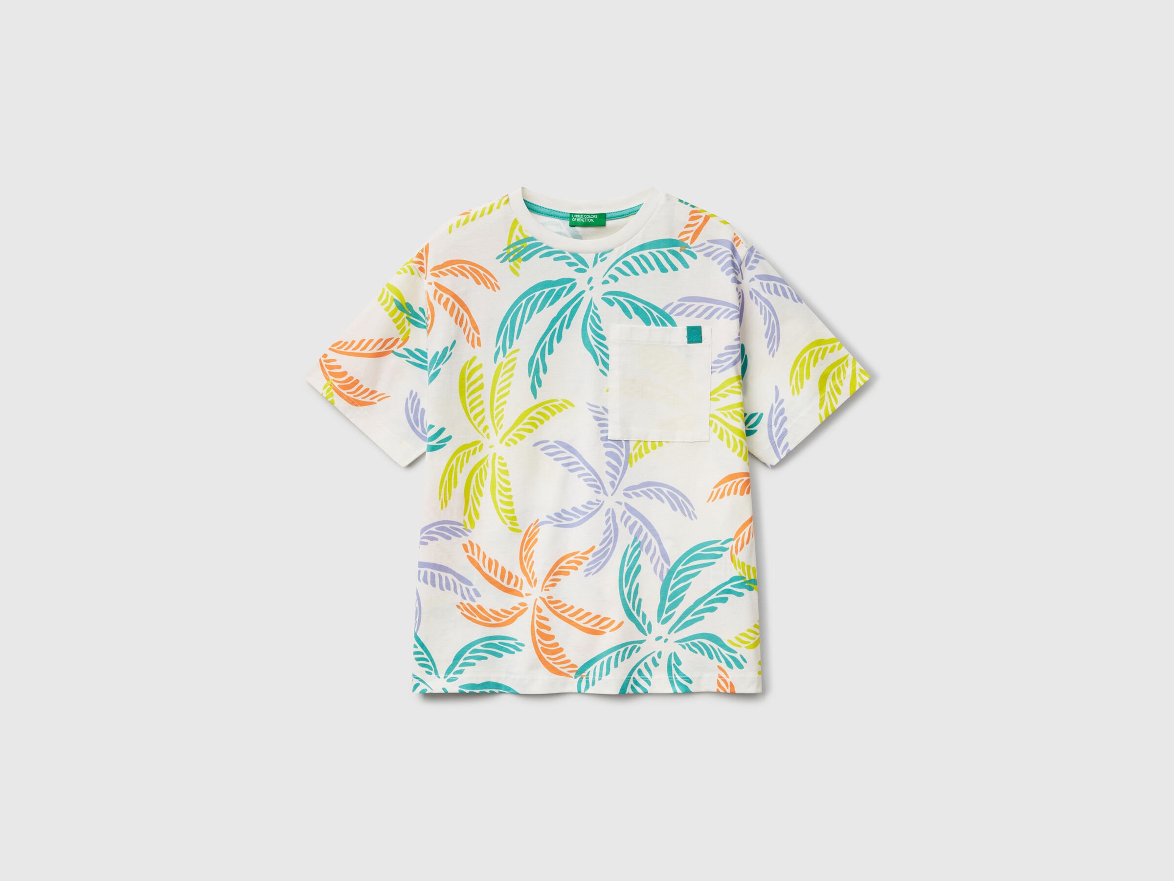 T-shirt blanc à imprimé tropical T-shirt blanc à imprimé tropical