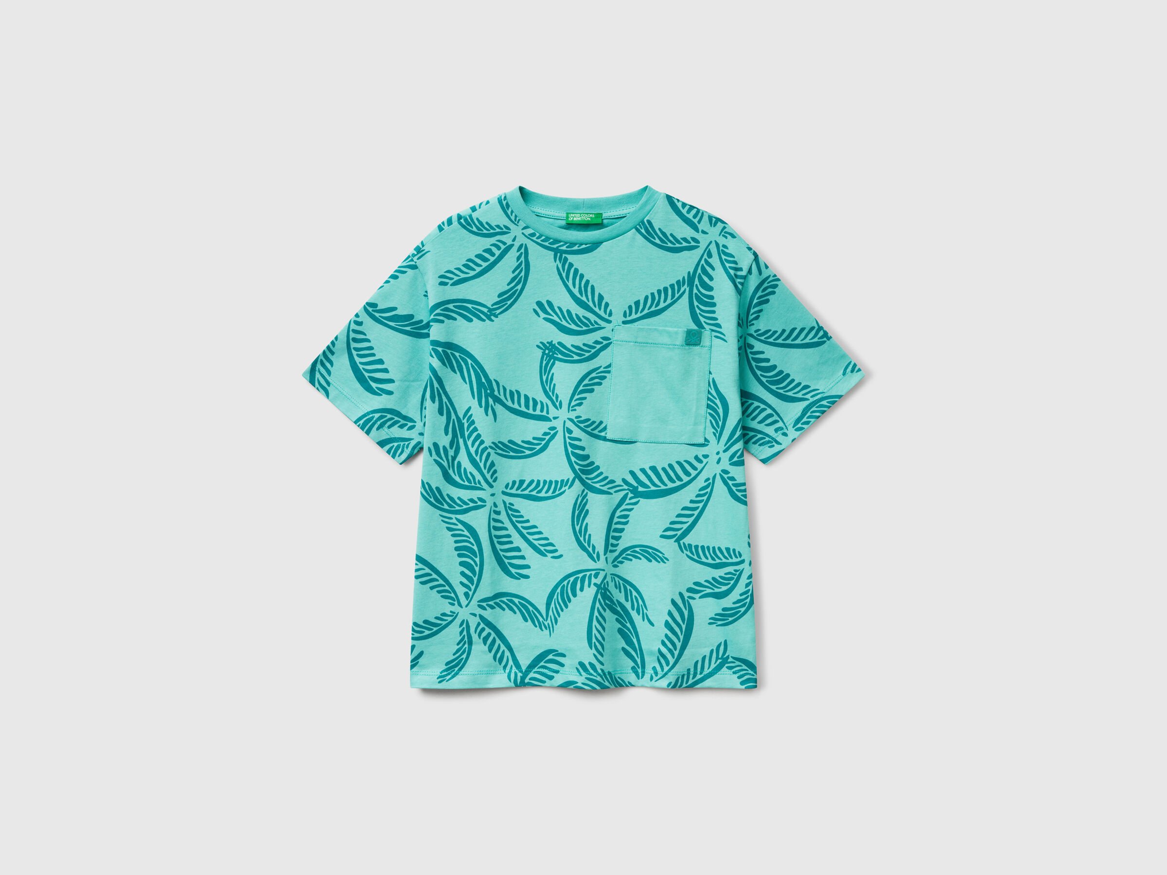 T-shirt vert à imprimé tropical T-shirt vert à imprimé tropical