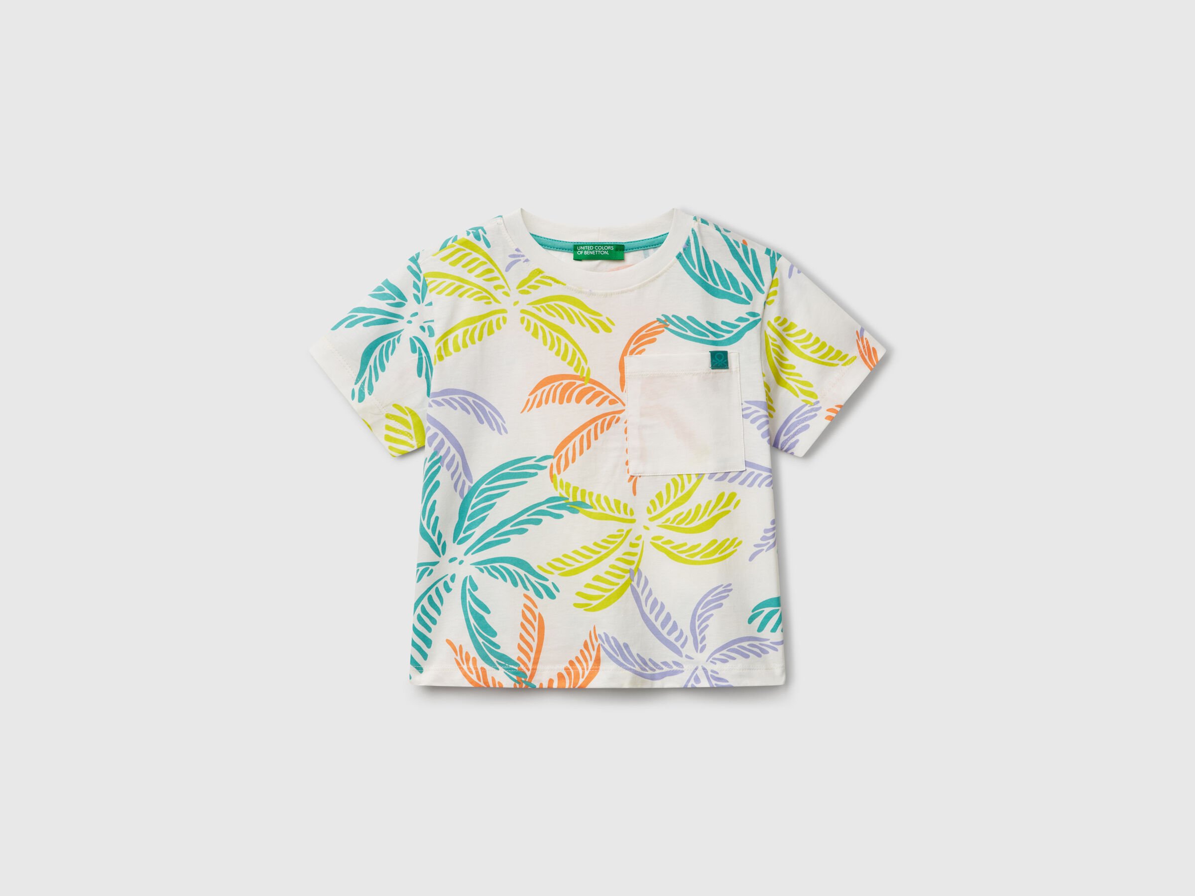 T-shirt blanc à imprimé tropical T-shirt blanc à imprimé tropical