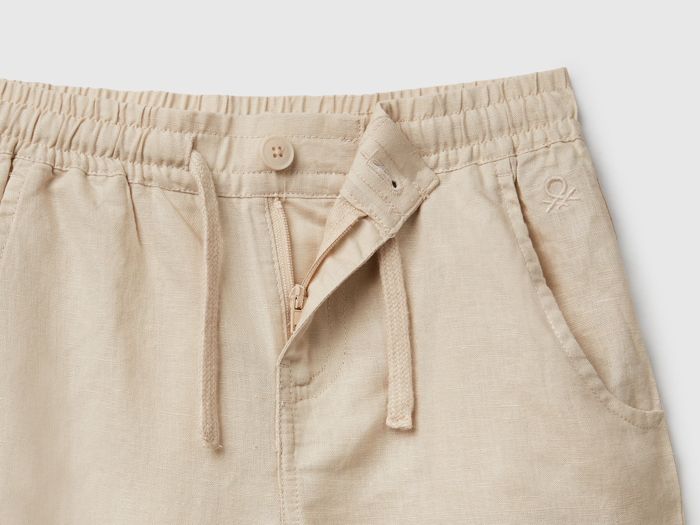 Pantalon en lin mélangé à cordon de serrage – Image 3