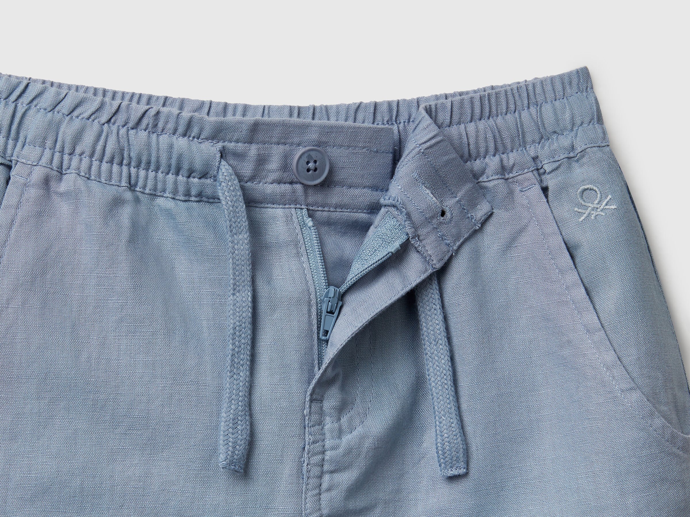 Pantalon en lin mélangé à cordon de serrage – Image 3