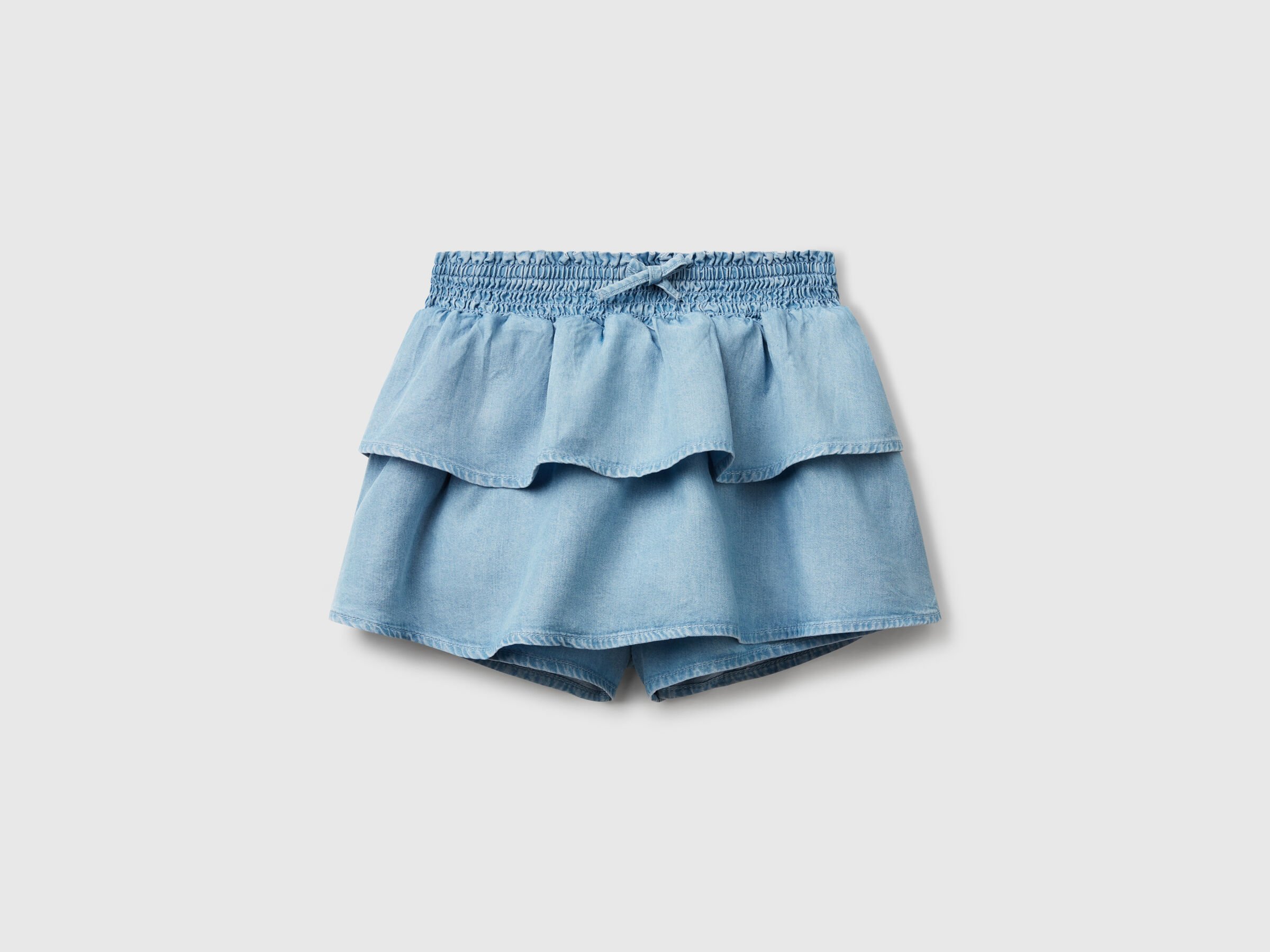 Minijupe en chambray à volants Minijupe en chambray à volants