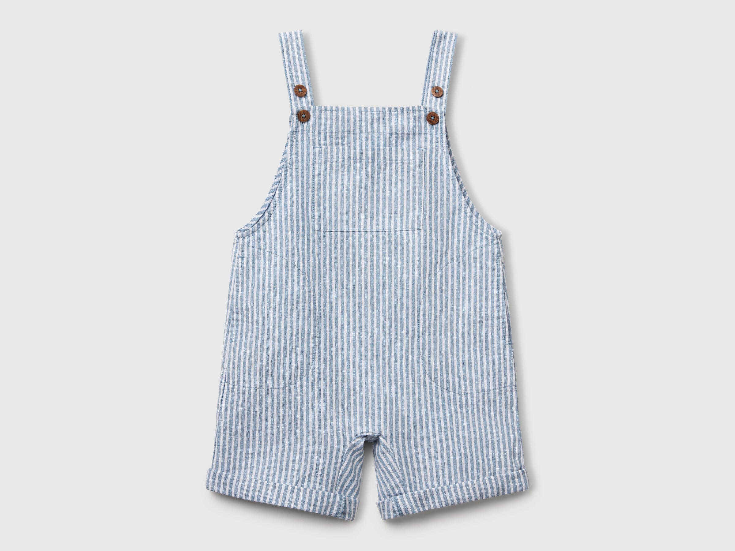 Salopette rayée en lin mélangé Salopette rayée en lin mélangé
