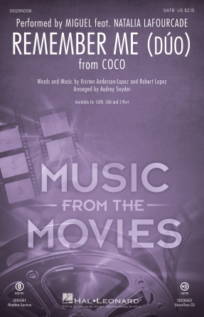 Remember Me (Duo) (from Coco) (arr. Audrey Snyder) – Bass Remember Me (Duo) (from Coco) (arr. Audrey Snyder) – Bass