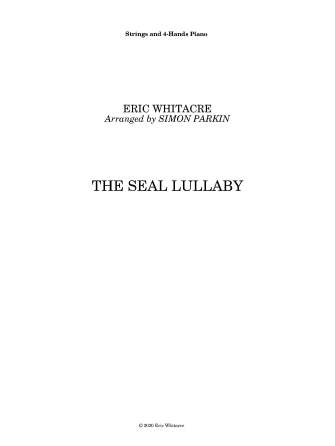 The Seal Lullaby – Full Score The Seal Lullaby – Full Score