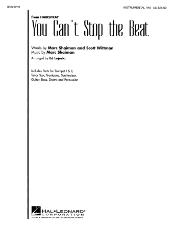 You Can’t Stop The Beat (from Hairspray) (arr. Ed Lojeski) – Bb Tenor Saxophone You Can’t Stop The Beat (from Hairspray) (arr. Ed Lojeski) – Bb Tenor Saxophone