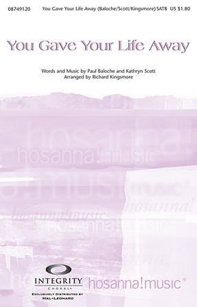 You Gave Your Life Away – Clarinet 1 & 2 You Gave Your Life Away – Clarinet 1 & 2