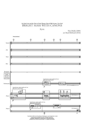Bright Mass With Canons (Version with 2 Pianos and Percussion) – Score & Parts Bright Mass With Canons (Version with 2 Pianos and Percussion) – Score & Parts