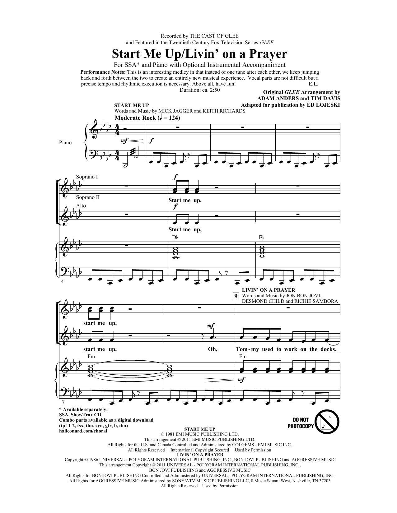 Start Me Up/Livin’ On A Prayer Start Me Up/Livin’ On A Prayer