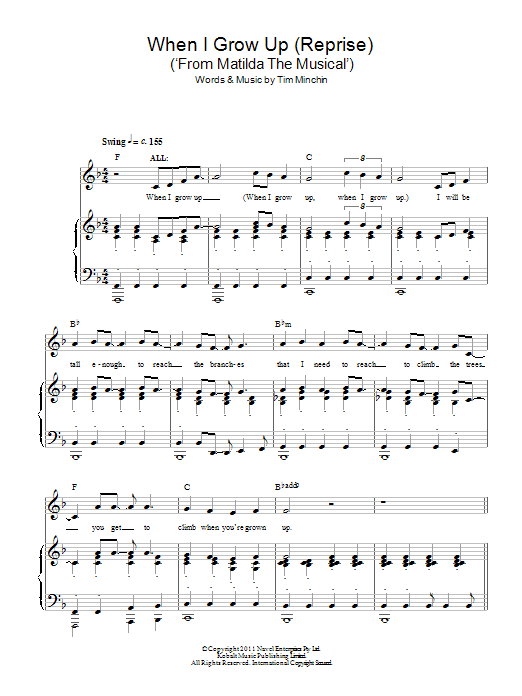When I Grow Up (Reprise) (from Matilda The Musical) When I Grow Up (Reprise) (from Matilda The Musical)