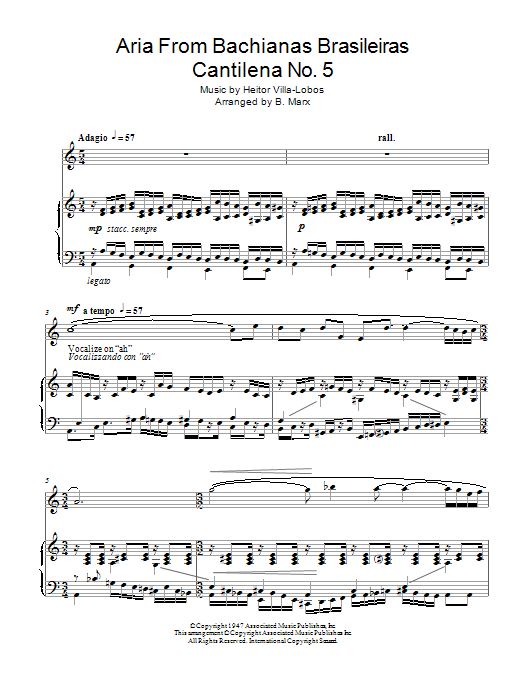 Aria From Bachianas Brasileiras Cantilena No. 5 Aria From Bachianas Brasileiras Cantilena No. 5