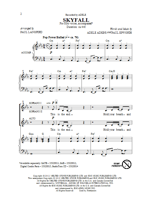 Skyfall (arr. Paul Langford)
