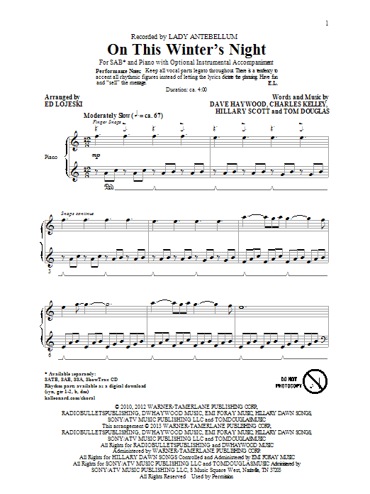 On This Winter’s Night (arr. Ed Lojeski)