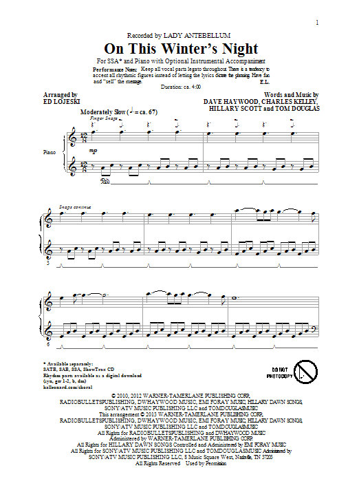 On This Winter’s Night (arr. Ed Lojeski)