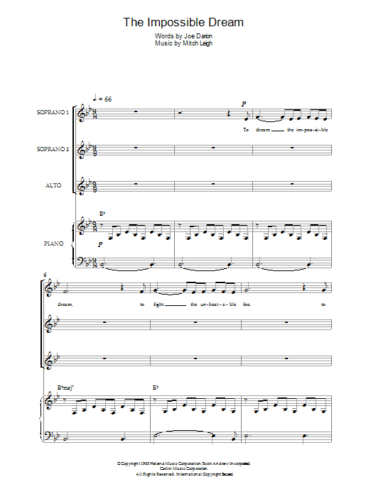The Impossible Dream (from Man Of La Mancha) The Impossible Dream (from Man Of La Mancha)