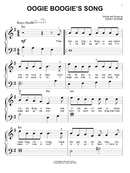 Oogie Boogie’s Song (from The Nightmare Before Christmas)