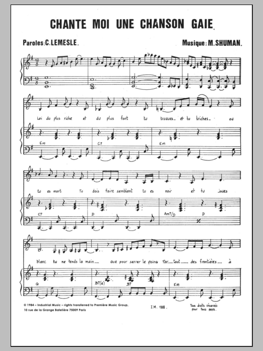 Chante Moi Une Chanson Gaie Chante Moi Une Chanson Gaie