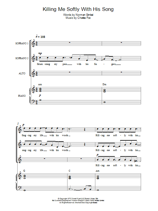 Killing Me Softly With His Song Killing Me Softly With His Song