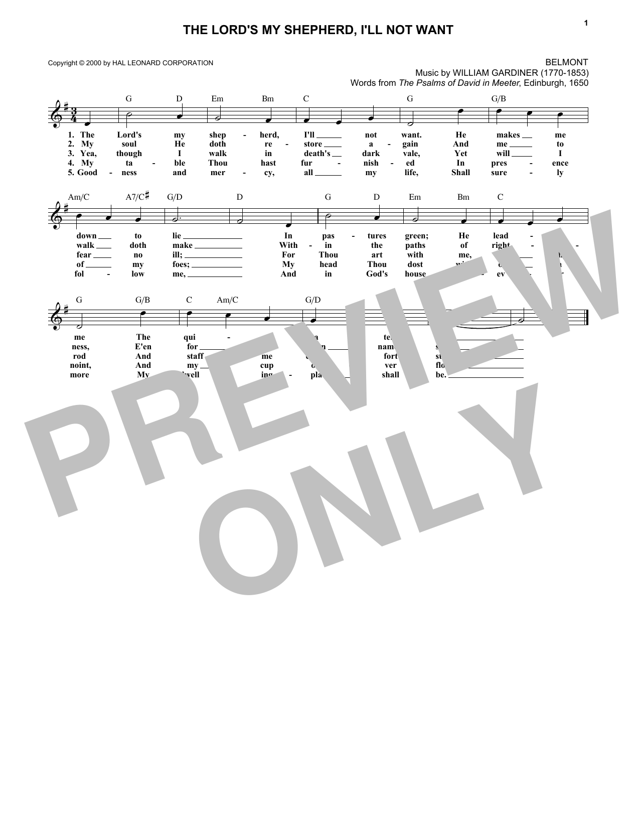 The Lord’s My Shepherd, I’ll Not Want The Lord’s My Shepherd, I’ll Not Want