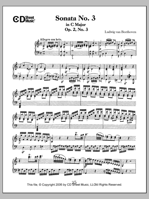 Sonata No. 3 In C Major, Op. 2, No. 3 Sonata No. 3 In C Major, Op. 2, No. 3