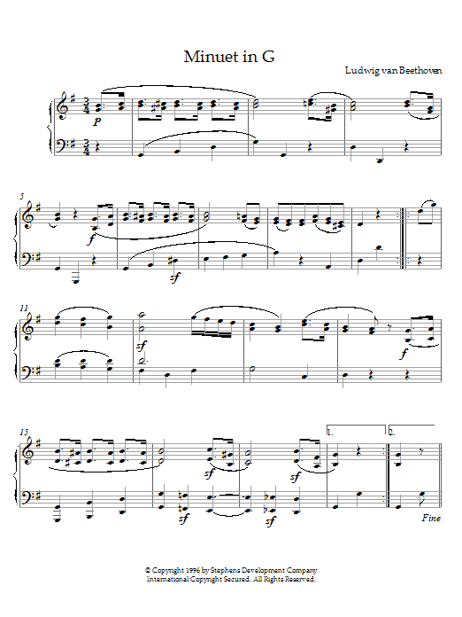 Minuet in G, Op. 10, No. 2 Minuet in G, Op. 10, No. 2