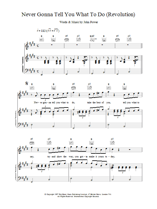 Never Gonna Tell You What To Do (Revolution) Never Gonna Tell You What To Do (Revolution)