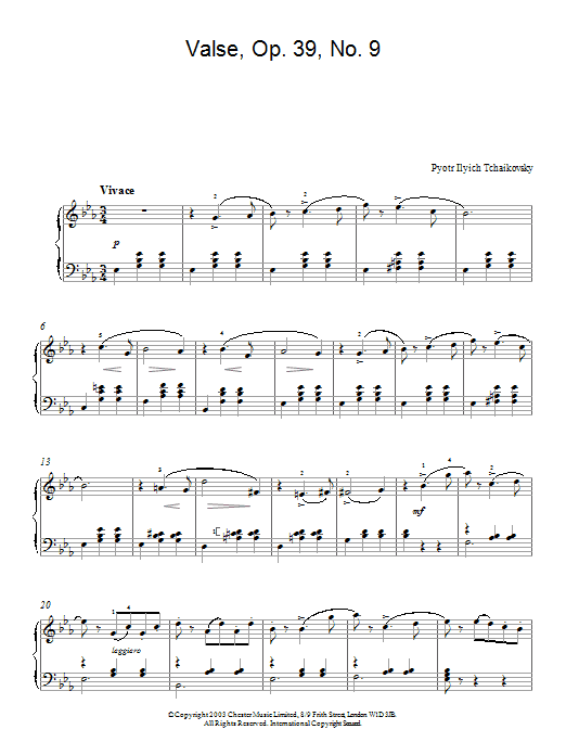 Valse, Op. 39, No. 9 Valse, Op. 39, No. 9