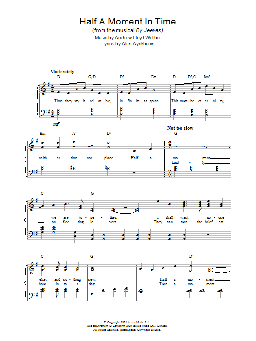 Half A Moment In Time (from By Jeeves) Half A Moment In Time (from By Jeeves)