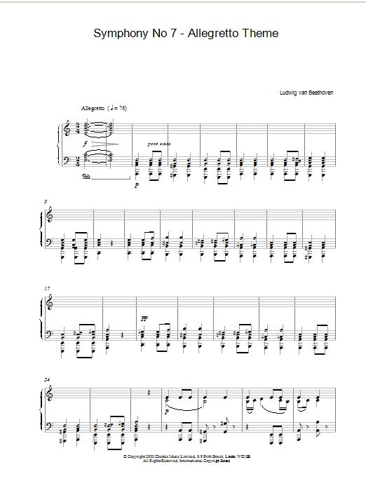Symphony No. 7 – Allegretto Theme Symphony No. 7 – Allegretto Theme