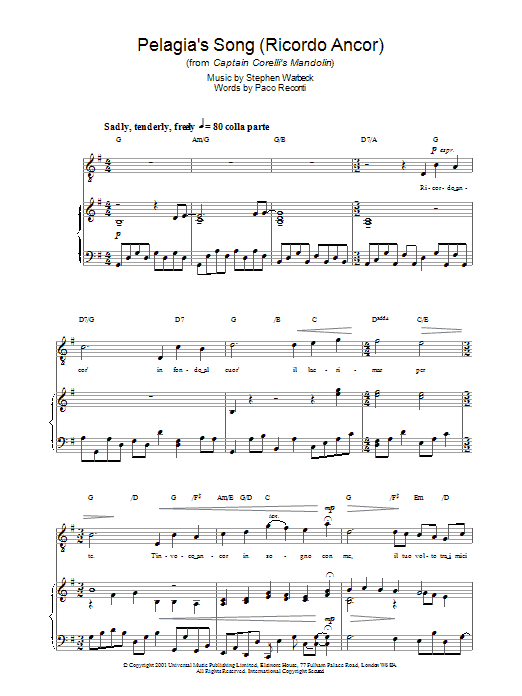 Pelagia’s Song Pelagia’s Song