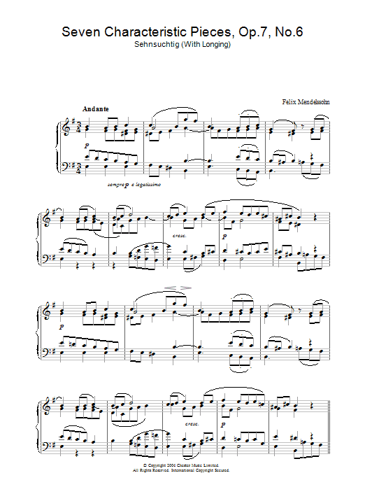 Seven Characteristic Pieces, Op.7, No.6 Seven Characteristic Pieces, Op.7, No.6