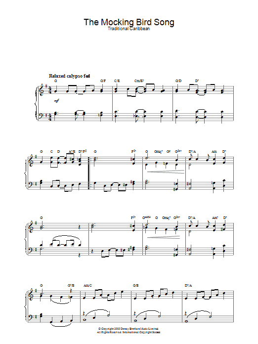 The Mocking Bird Song The Mocking Bird Song