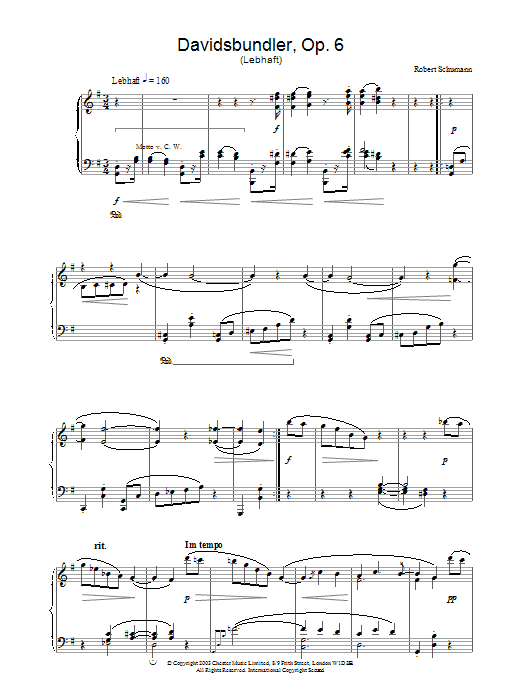 Davidsbundler, Op. 6 (Lebhaft) Davidsbundler, Op. 6 (Lebhaft)