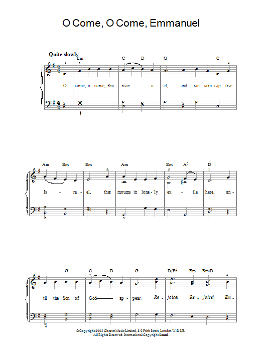 O Come, O Come Emmanuel O Come, O Come Emmanuel