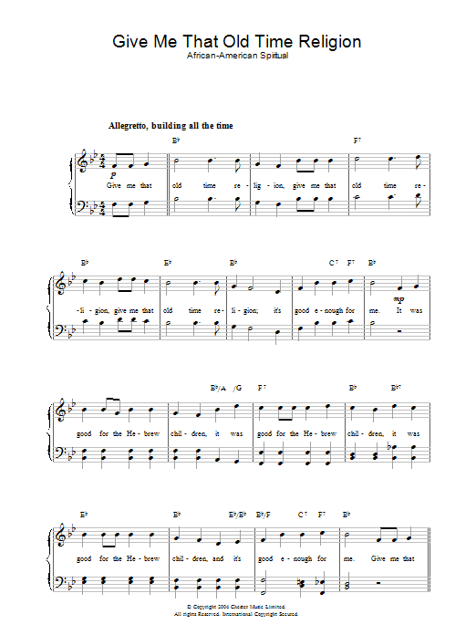 Give Me That Old Time Religion Give Me That Old Time Religion