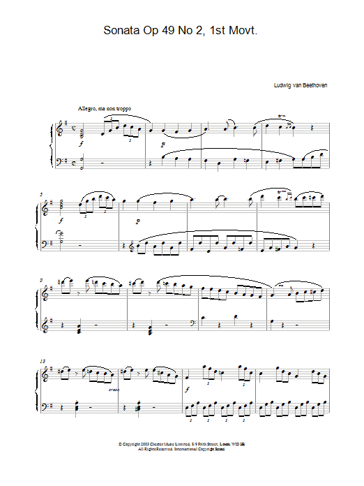 Sonata Op 49 No 2, 1st Movt. Sonata Op 49 No 2, 1st Movt.