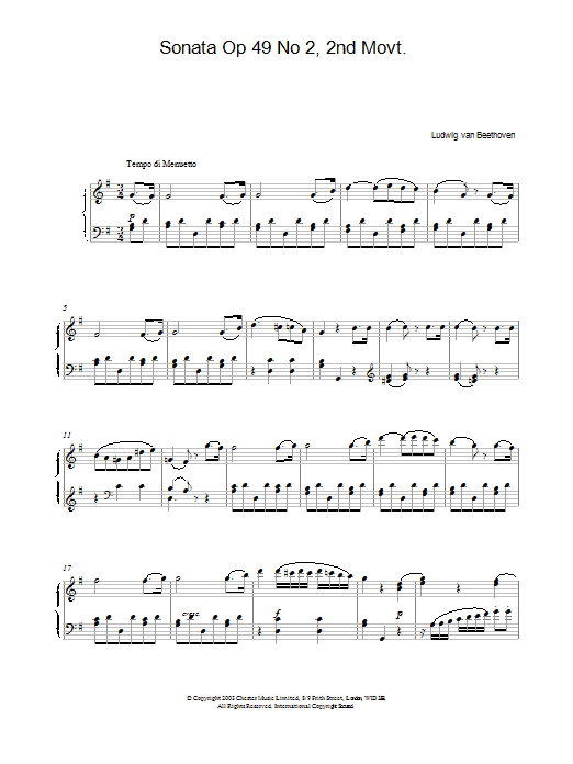 Sonata Op 49 No 2, 2nd Movt. Sonata Op 49 No 2, 2nd Movt.