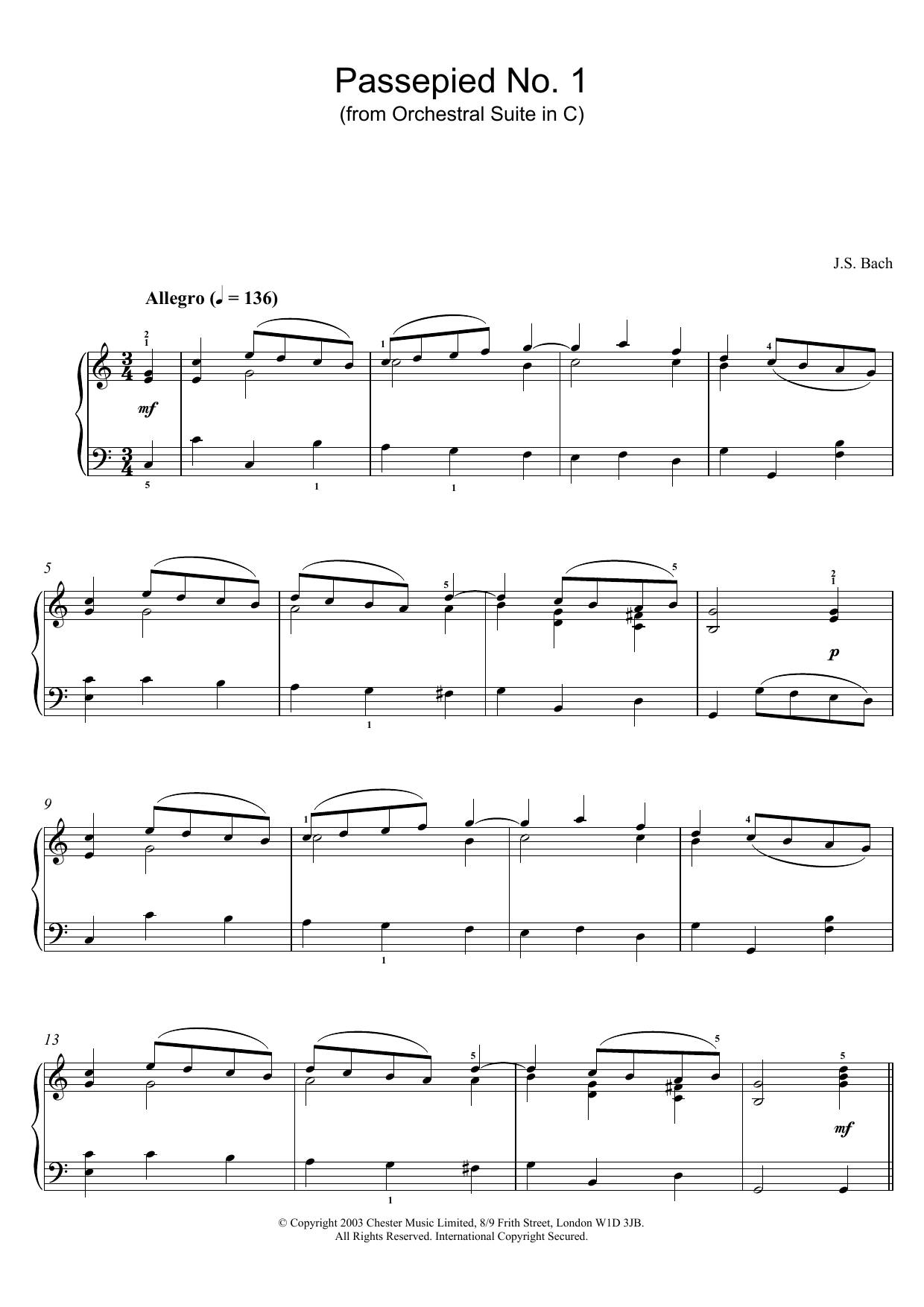 Passepied No. 1 (from Orchestral Suite in C) Passepied No. 1 (from Orchestral Suite in C)